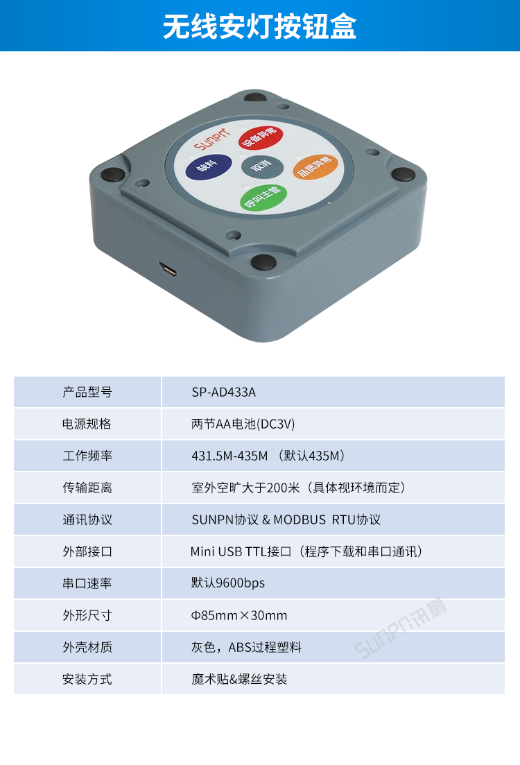 安灯系统相关配件-无线安灯按钮盒