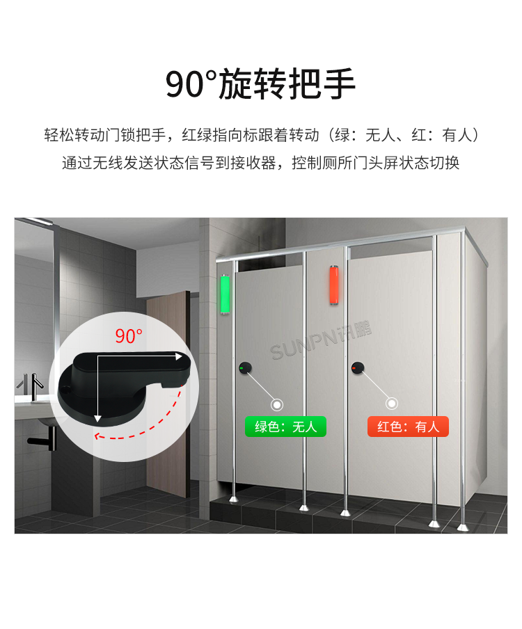 免供电门锁开关感应器-90°旋转把手