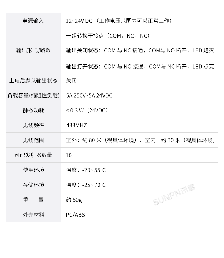 免供电门锁开关感应器-接收器