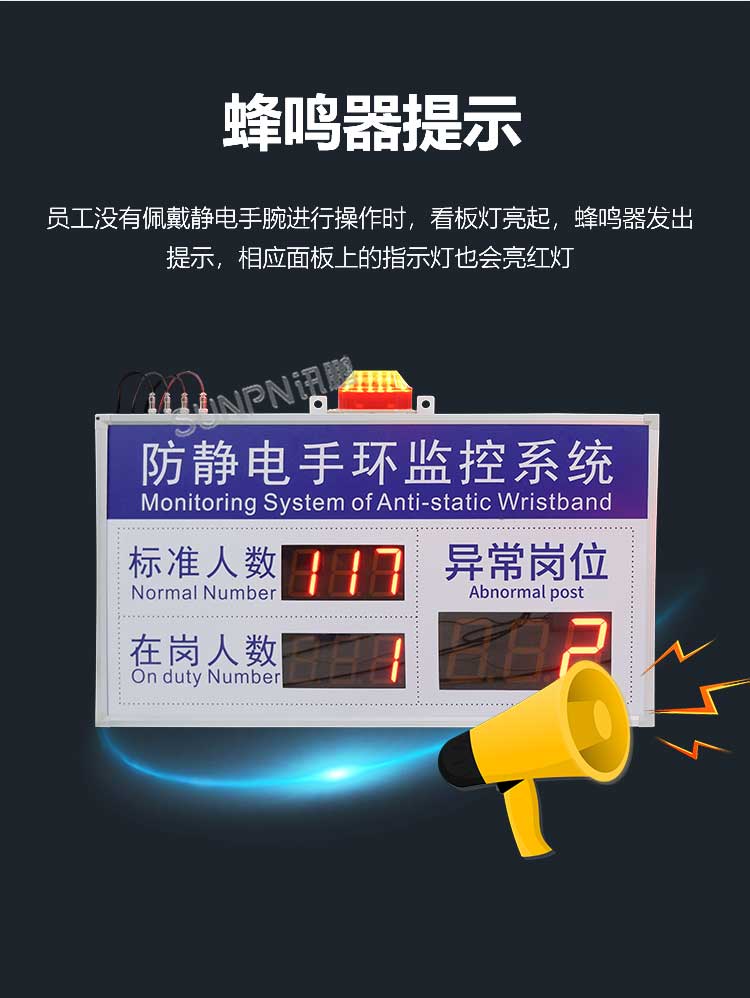 防静电监控看板带异常报警功能