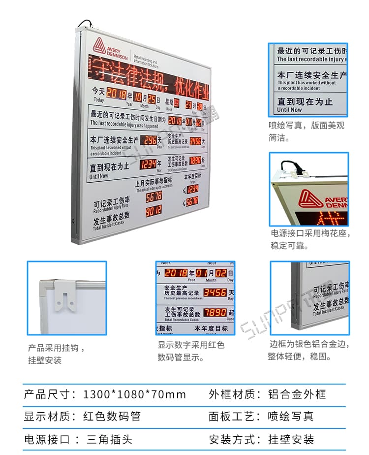 讯鹏安全生产天数记录牌参数说明 讯鹏安全生产天数记录牌参数说明