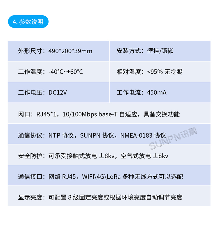 标准同步时钟参数说明 标准同步时钟参数说明